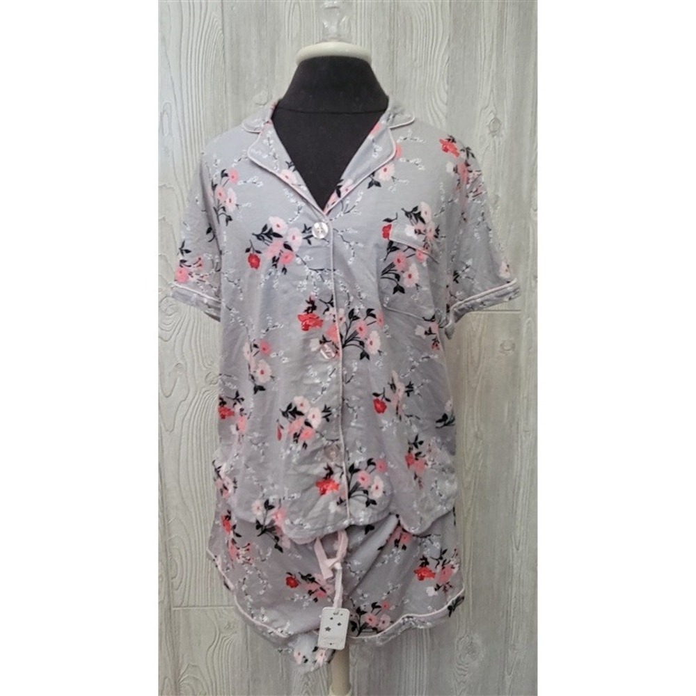 NWT Seeing Stars L Cherry Blossom Pajama Set Shorts 99589